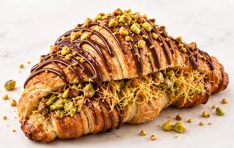 Croissant pistachio dengan kunafa