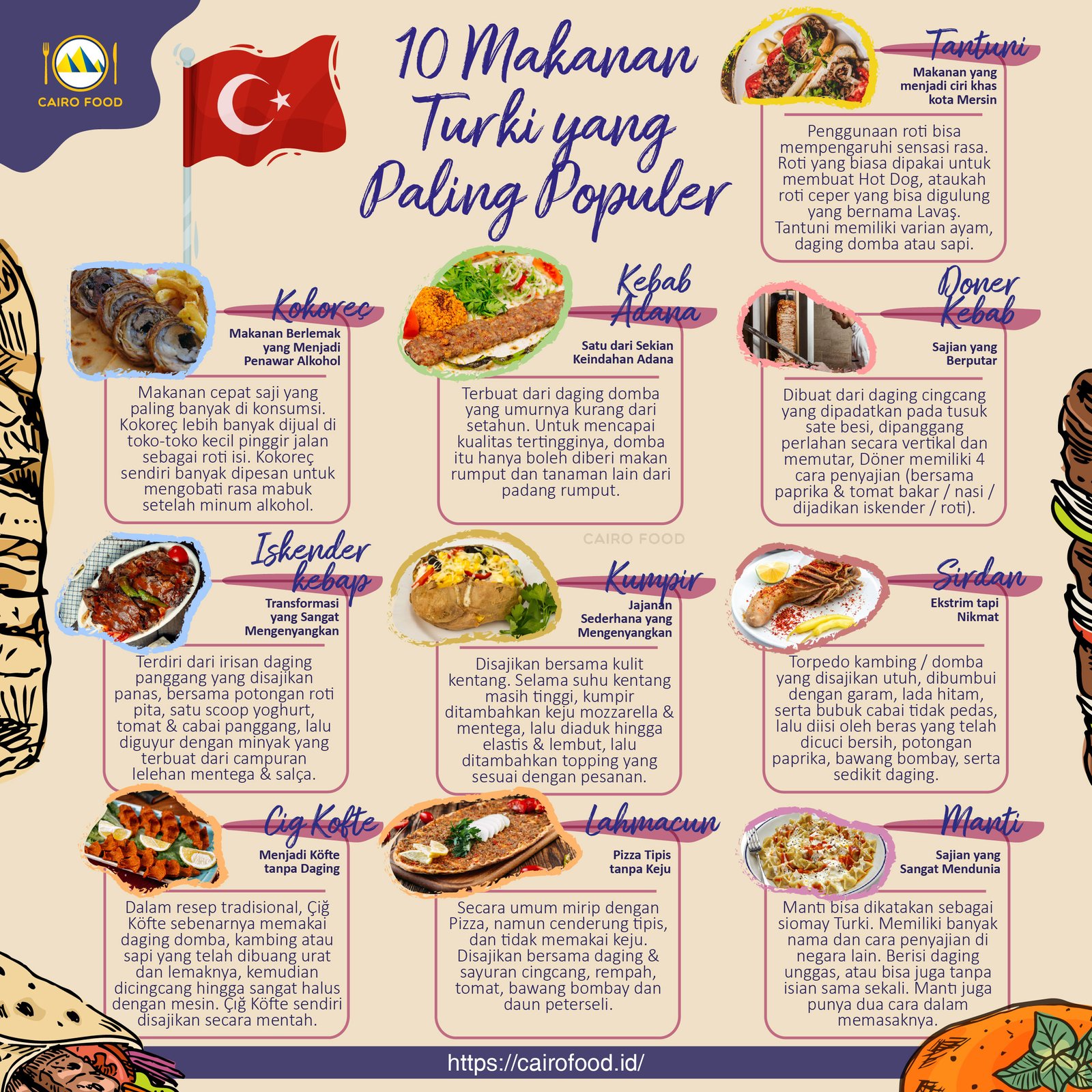 10 makanan turki yang paling populer