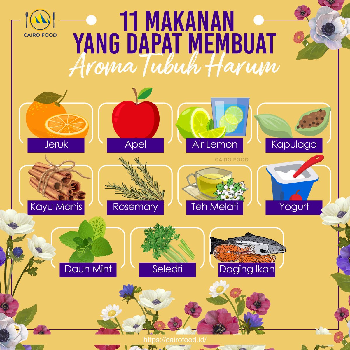 11 makanan yang dapat membuat aroma tubuh harum