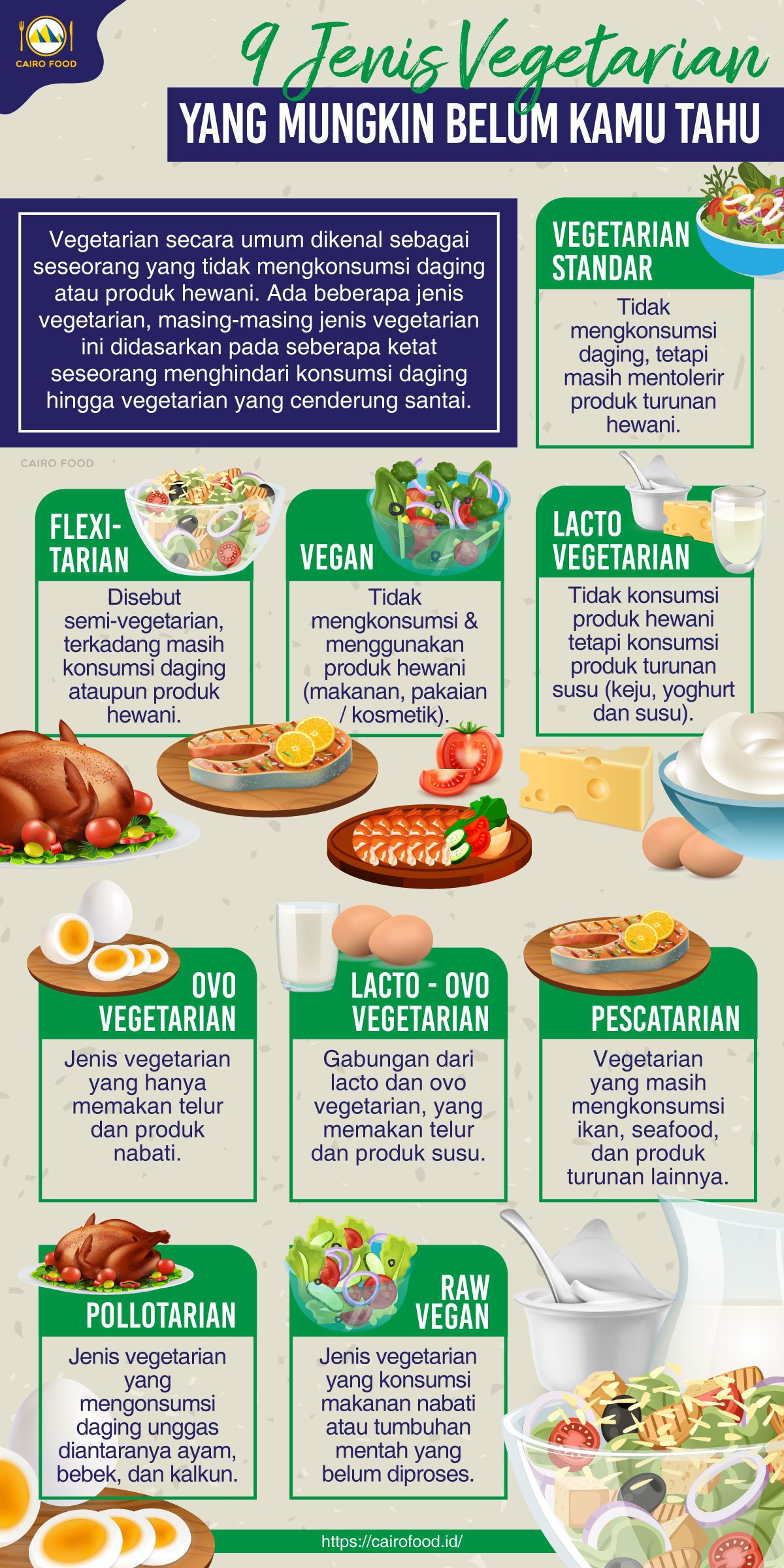 9 jenis vegetarian yang mungkin belum kamu tahu