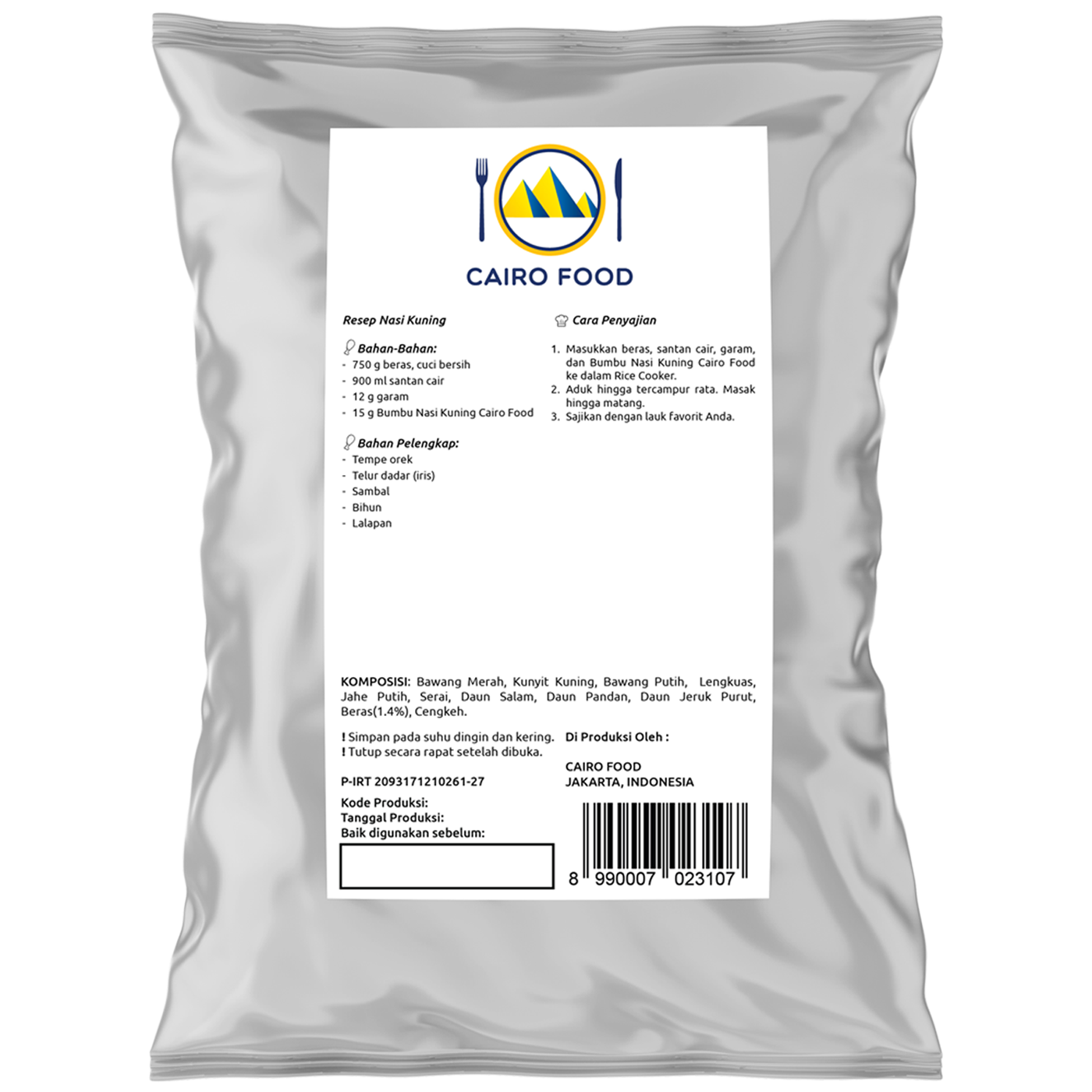 Indonesian Yellow Rice Seasoning (Bumbu Nasi Kuning)