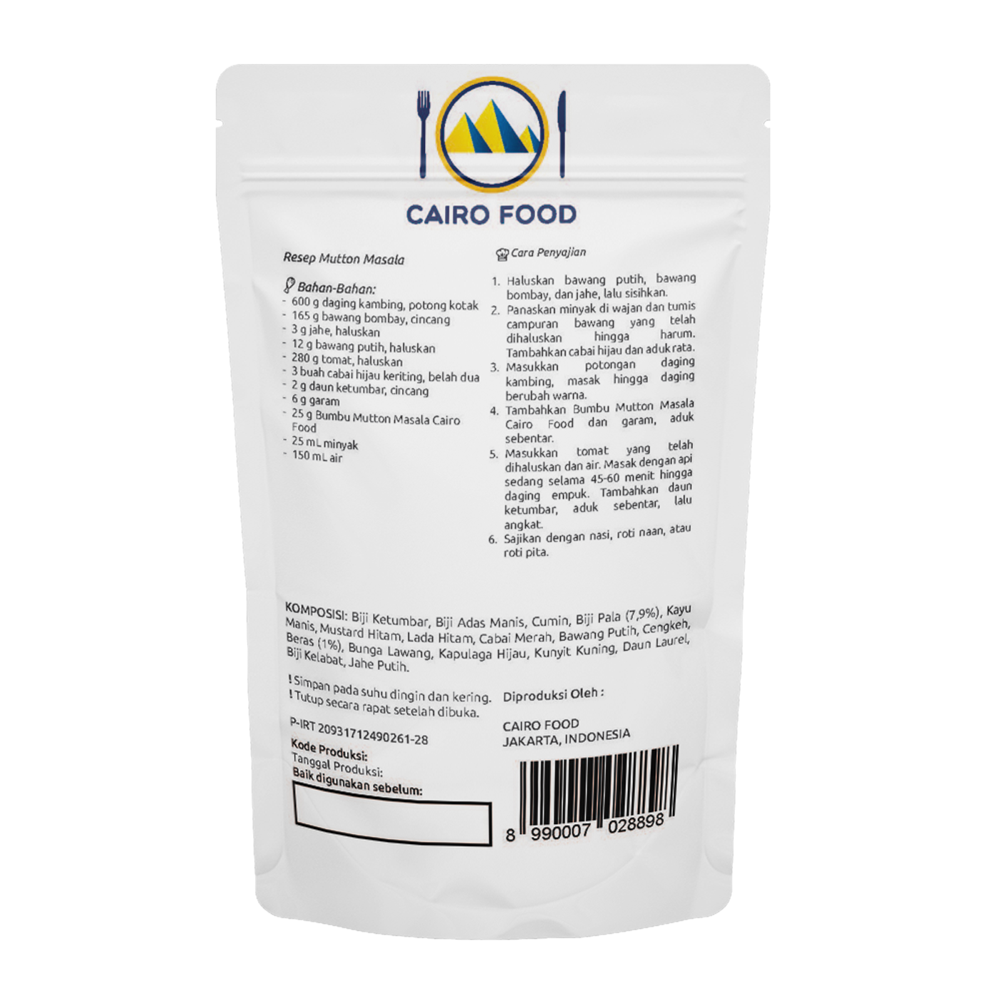 Mutton Masala (Bumbu Mutton Masala)