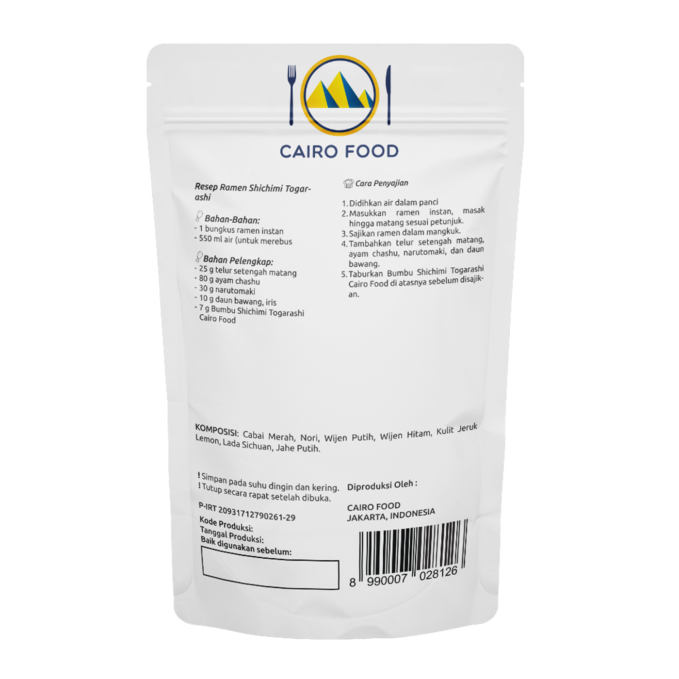 bumbu shichimi togarashi cairo food 100g belakang