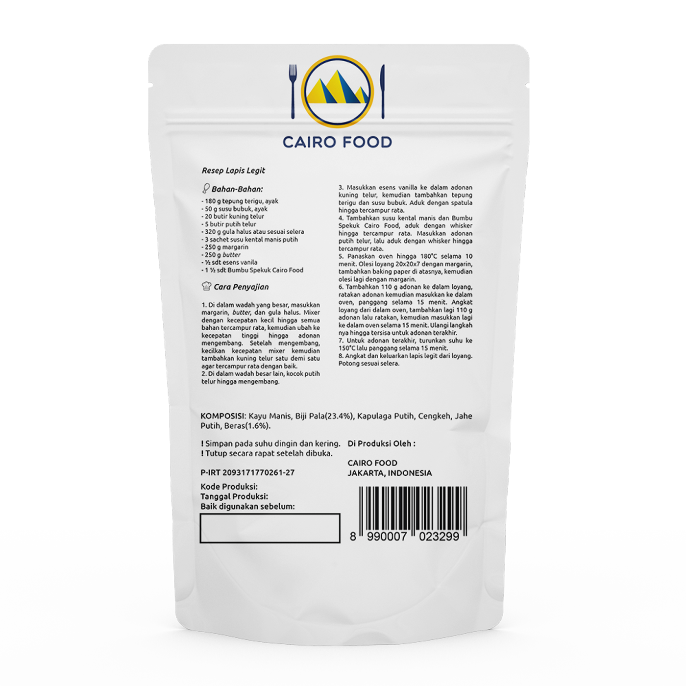 bumbu spekuk spices mix cairo food 100g belakang