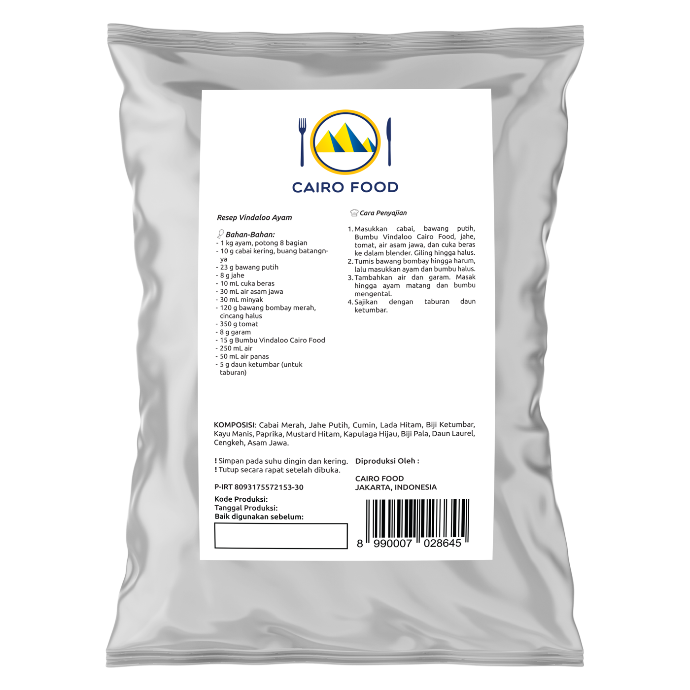 bumbu vindaloo spice mix cairo food 1kg belakang