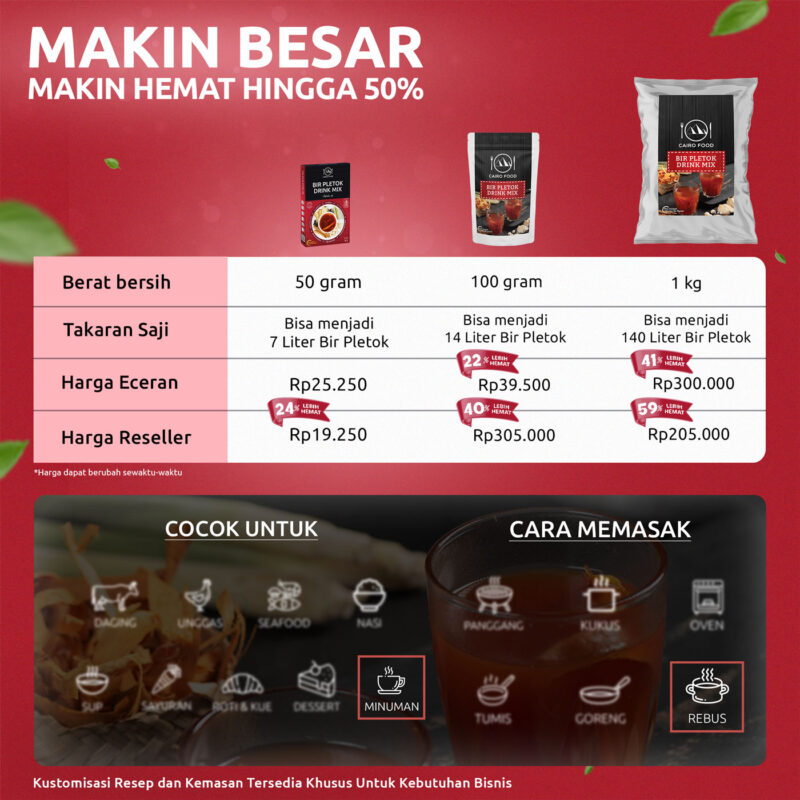 ebc komparasi packaging bir pletok drink mix Bubuk Bir Pletok Drink Mix Cairo Food