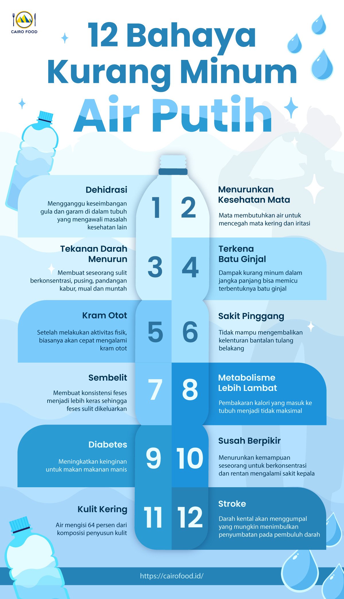 infografis 12 bahaya kurang minum air putih