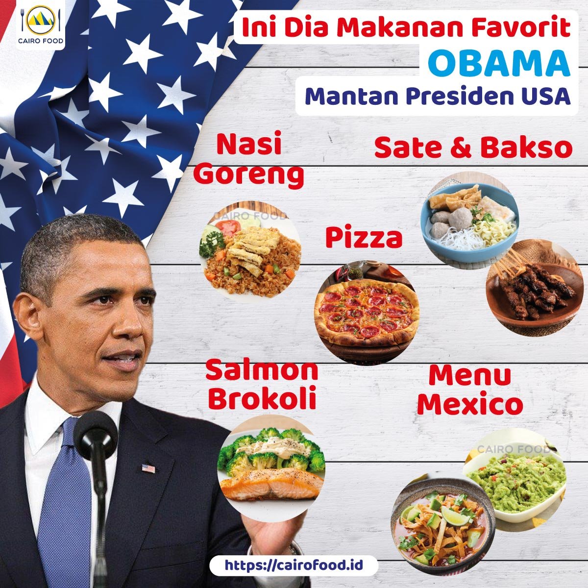 Infografis 7 Makanan Favorit Obama Mantan Presiden USA