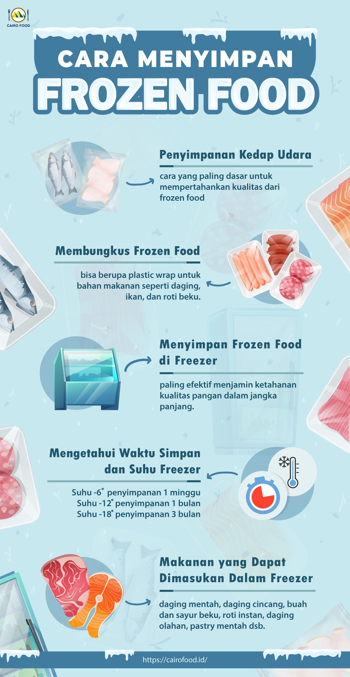 infografis cara menyimpan frozen food