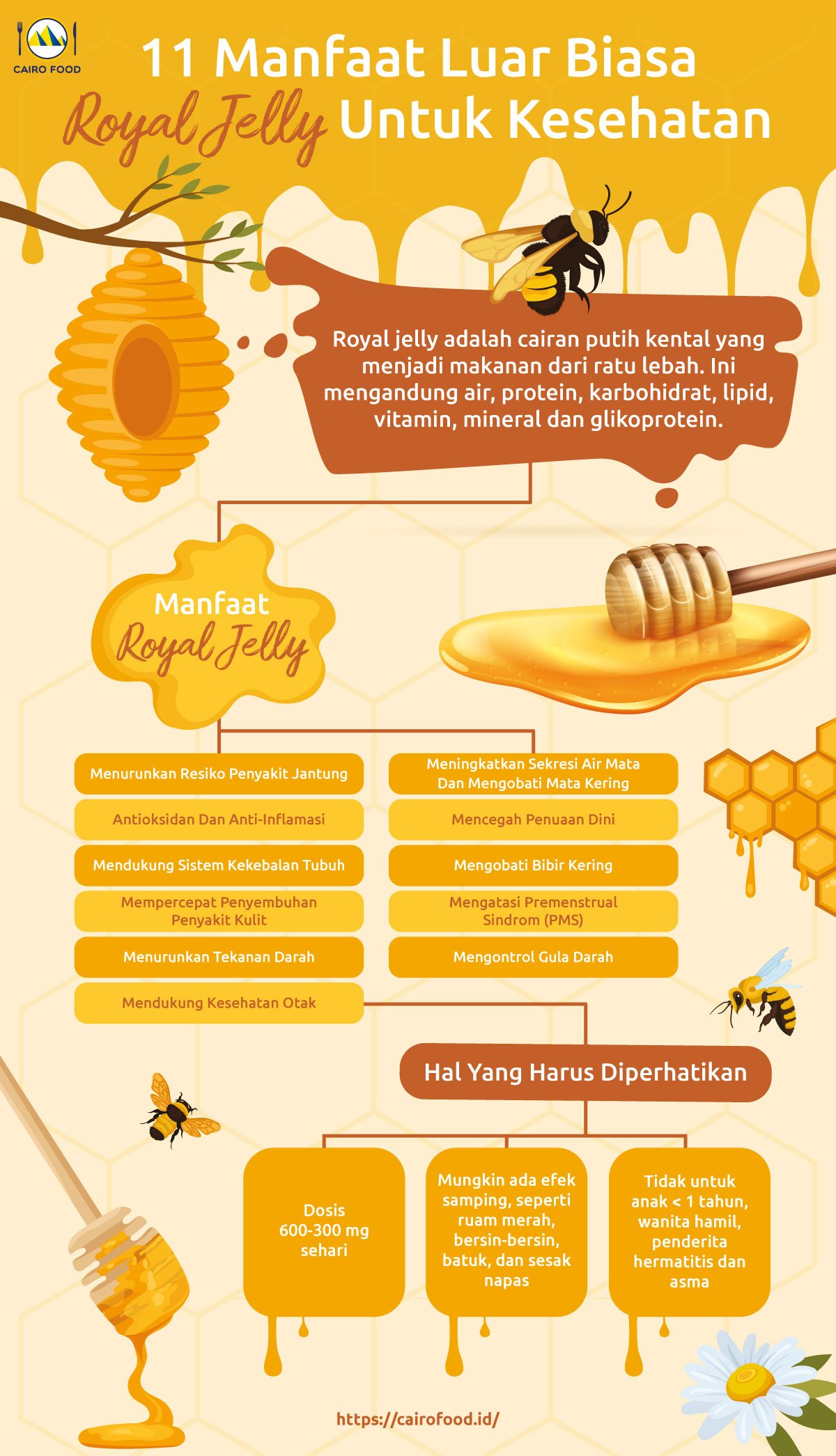 Infographic 11 Manfaat Luar Biasa Royal Jelly Untuk Kesehatan