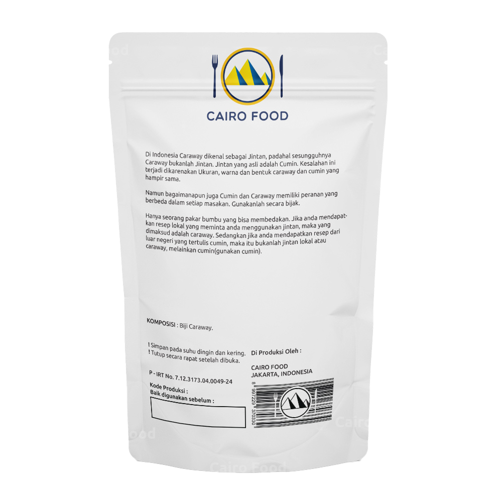 label produk biji caraway bubuk cairo food