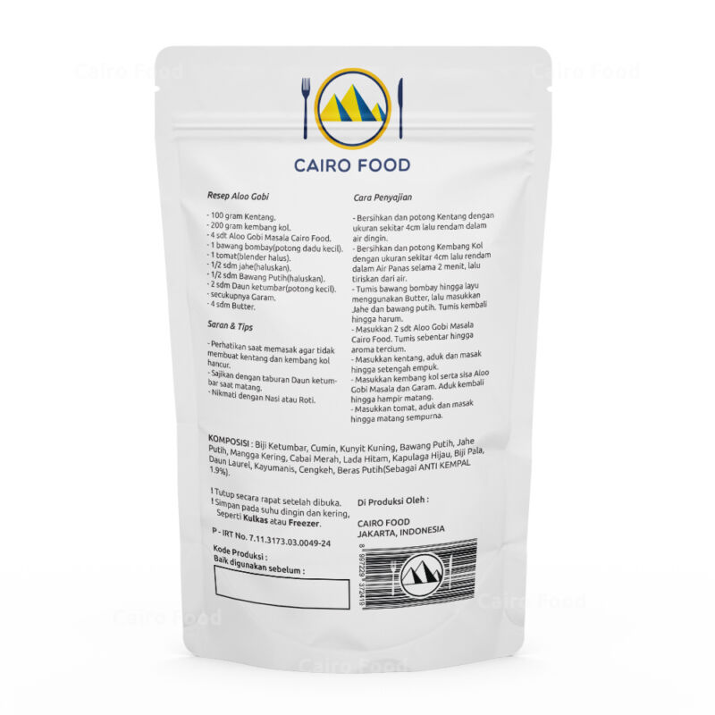 Label Kemasan Aloo gobi