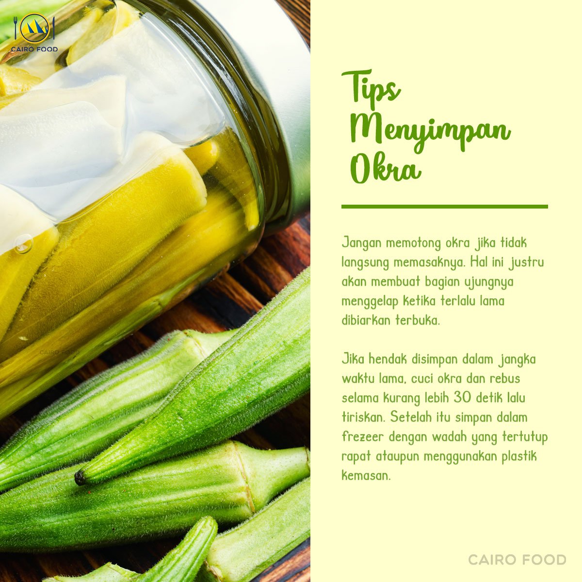 tips menyimpan okra